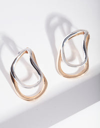 Mixed Metal Organic Stud Earrings - link has visual effect only