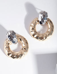 Mixed Metal Mini Doorknocker Stud Earrings - link has visual effect only