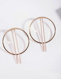Mix Metal Thin Hoop Stick Stud Earrings - link has visual effect only