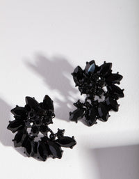 Black Twisted Flower Stud Earrings - link has visual effect only