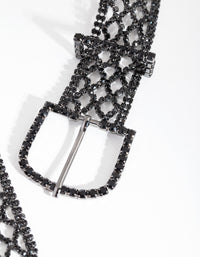 Gunmetal Diamante 100cm Belt - link has visual effect only