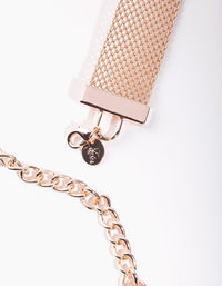 Rose Gold Mesh Chain Belt - link has visual effect only