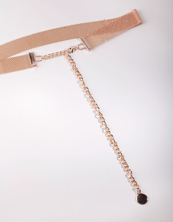 Rose Gold Mesh Chain Belt