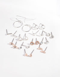 Mixed Metal Moon Heart Earring 12 Pack - link has visual effect only