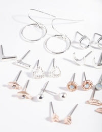Mixed Metal Moon Heart Earring 12 Pack - link has visual effect only