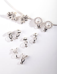 Silver Pearl Butterfly Earring 5 Pack - link has visual effect only