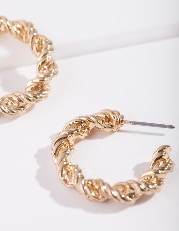 Real Gold Plated Hoop Earrings