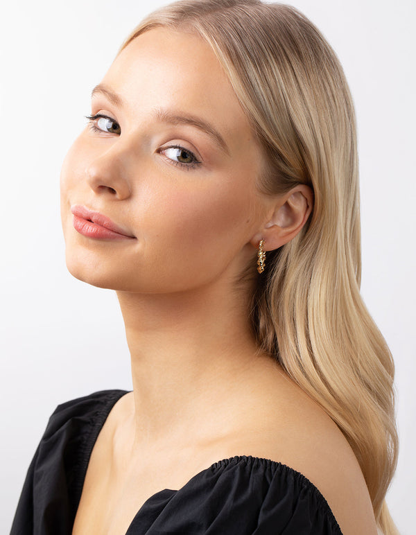 Real Gold Plated Hoop Earrings