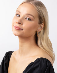 Real Gold Plated Twisted Hoop Earrings - link has visual effect only