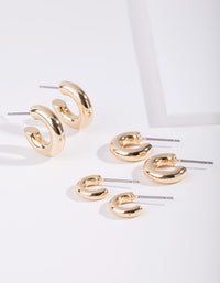 Real Gold Plated Huggie Pack - link has visual effect only