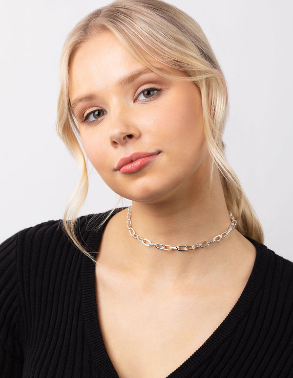 Real Silver Plated Chain Choker