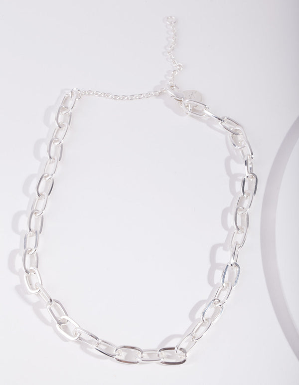 Real Silver Plated Chain Choker
