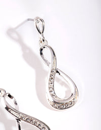 Silver Diamond Simulant Infinity Earrings - link has visual effect only