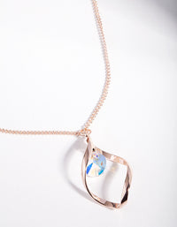 Rose Gold Diamond Simulant Drop Twist Necklace - link has visual effect only