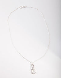 Silver Diamond Simulant Long Infinity Necklace - link has visual effect only