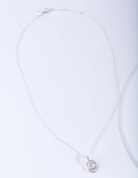 Silver Diamond Simulant Link Necklace - link has visual effect only
