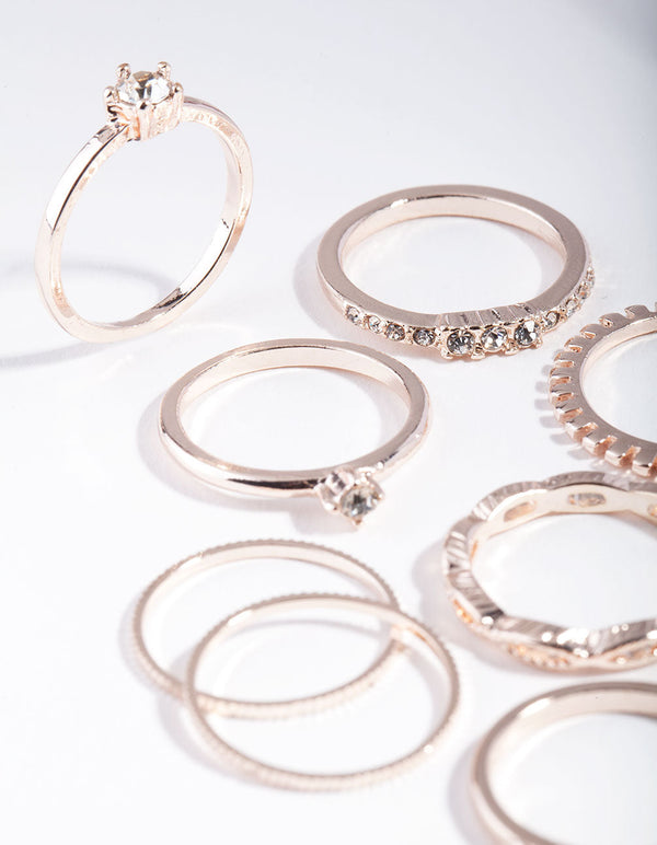 Rose Gold Essential Band Ring Pack