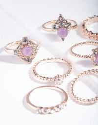 Rose Gold Pink Moon Ring Pack - link has visual effect only