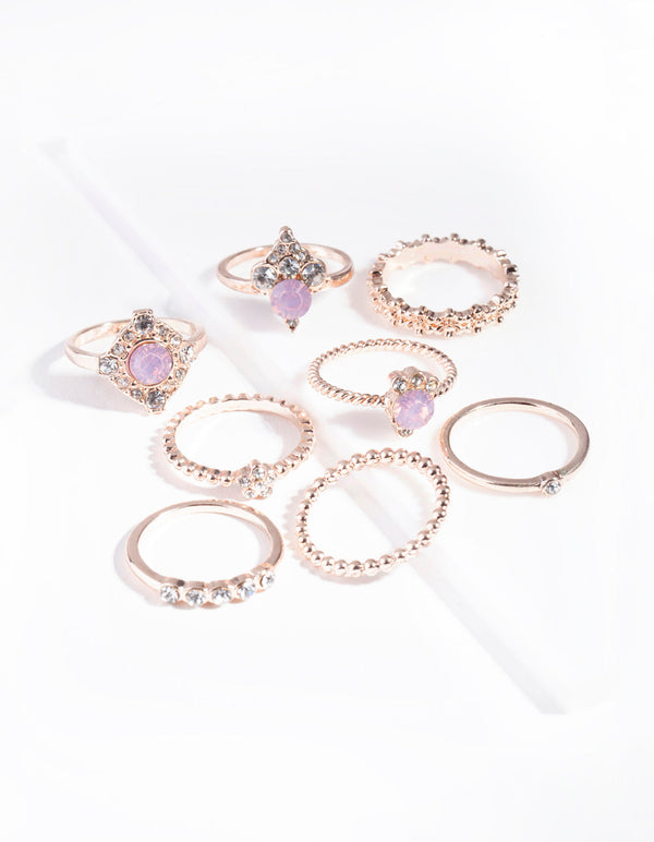 Rose Gold Pink Moon Ring Pack