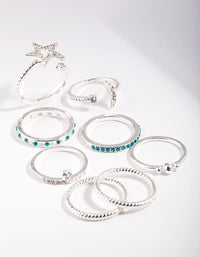 Silver Blue Shooting Star Ring Pack - link has visual effect only