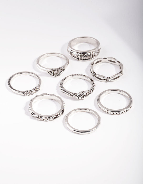 Antique Silver Symbol Ring Pack