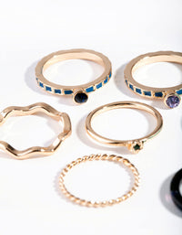Navy Gold Acrylic Marble Ring Pack - link has visual effect only