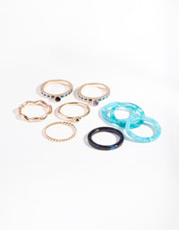 Navy Gold Acrylic Marble Ring Pack - link has visual effect only