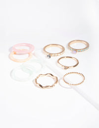 Pastel Gold Acrylic Marble Ring Pack - link has visual effect only
