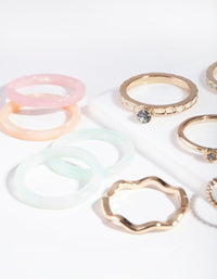 Pastel Gold Acrylic Marble Ring Pack - link has visual effect only