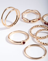 Gold Red Textured Finish Ring Pack - link has visual effect only