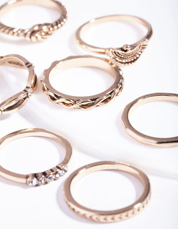 Antique Gold Symbol Ring Pack