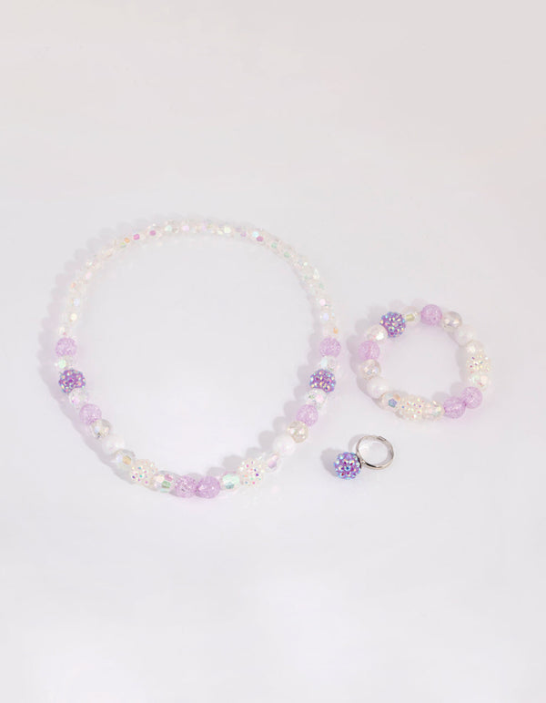 Kids Purple Fireball Mixed Bead Jewellery Pack