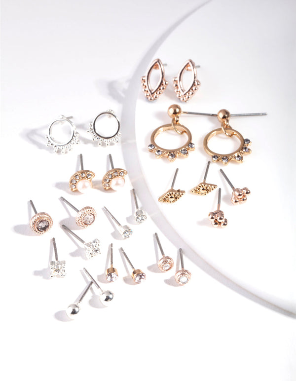 Mixed Metal Bohemian Earring 12 Pack