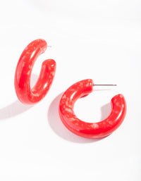 Red Acrylic Swirl Hoop Earrings - link has visual effect only