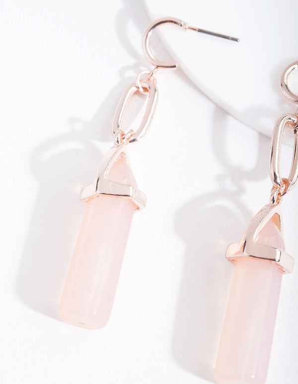 Rose Gold Shard Drop Earrings