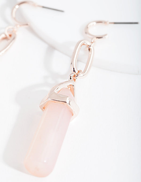 Rose Gold Shard Drop Earrings