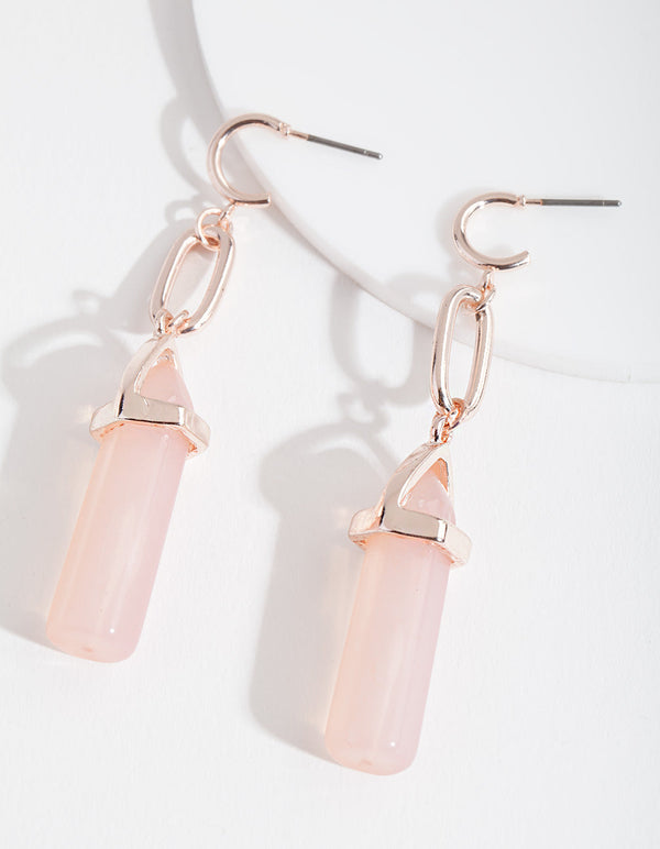 Rose Gold Shard Drop Earrings