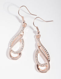 Rose Gold Linked Figure 8 Earrings - link has visual effect only