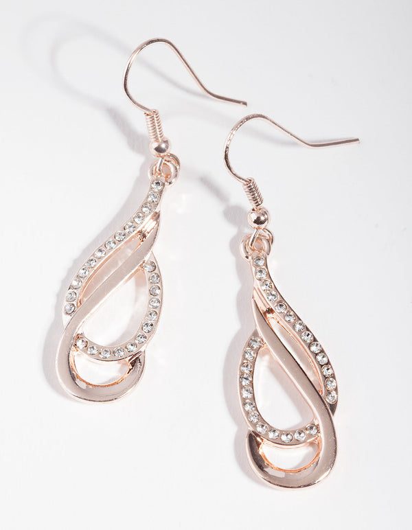 Rose Gold Linked Figure 8 Earrings