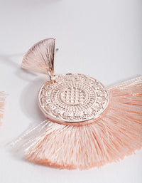 Pink Fabric Fan Earrings - link has visual effect only