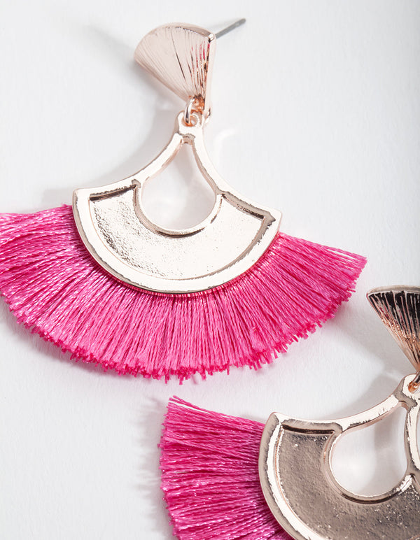 Pink Tassel Earrings