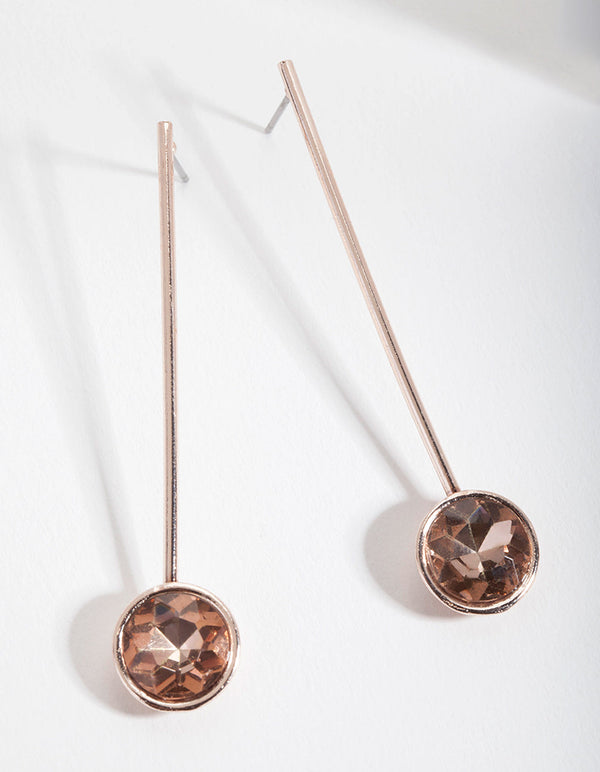 Rose Gold Thin Drop Earrings