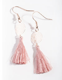 Blush Filigree Tassel Earrings - link has visual effect only