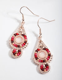 Rose Gold Rainbow Bead Earrings - link has visual effect only