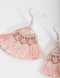 Rose Gold Pink Half Fan Earrings - link has visual effect only