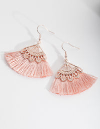 Rose Gold Pink Half Fan Earrings - link has visual effect only