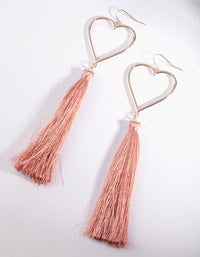 Rose Gold Sweetheart Tassel Earrings - link has visual effect only