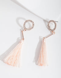 Rose Gold Diamante Tassel Earrings - link has visual effect only