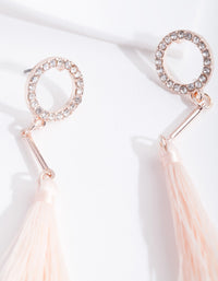 Rose Gold Diamante Tassel Earrings - link has visual effect only