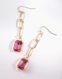 Pink Stone Drop Earrings - link has visual effect only